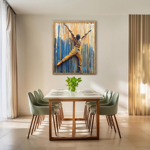 Posterizer-color paint splashes-dancer on mural street graffiti -1-Retro Art-Abstract & Modern Art-Gift for Street Art, Mural Fans- unframed wall ...